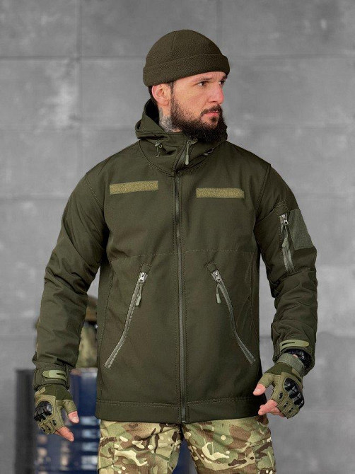 Демисезонная тактическая куртка софтшел  lion олива   ВТ5051 Одесса - изображение 2