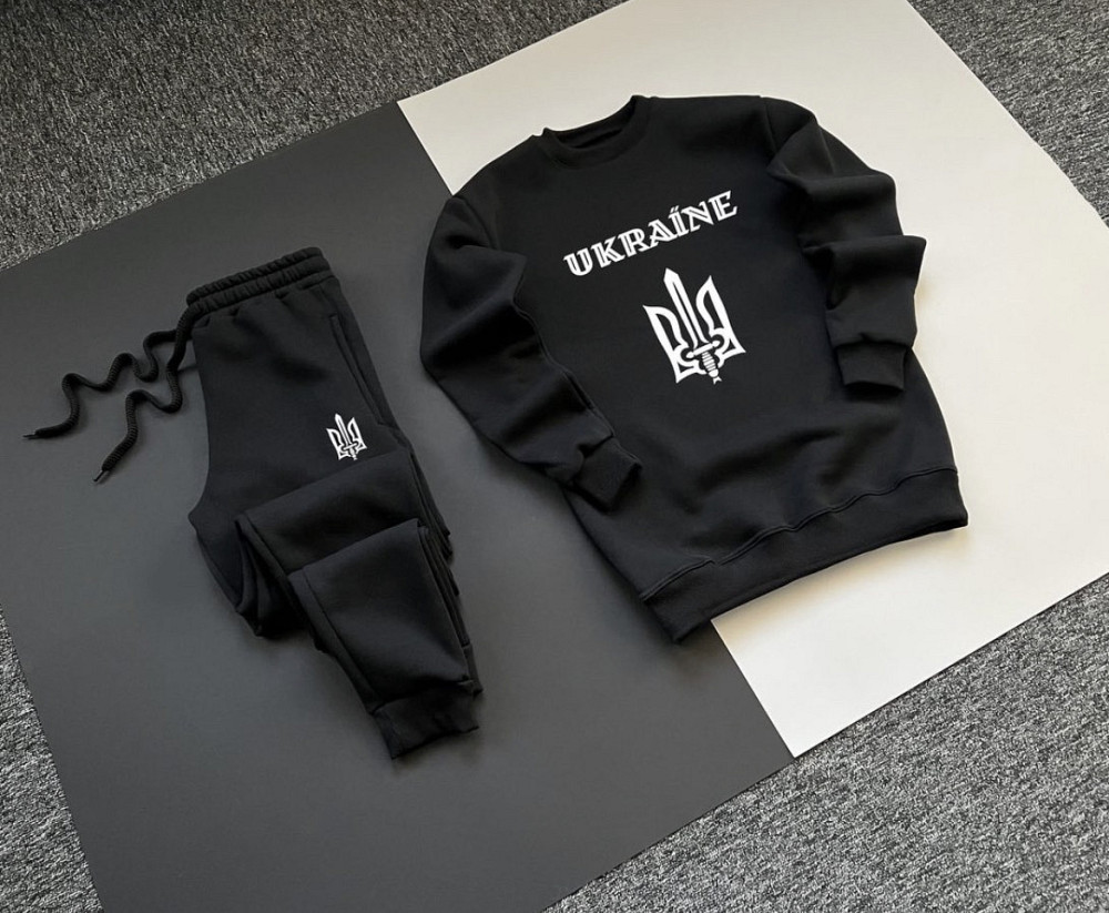 Чорний весняний костюм UKRAINE з тризубом XXL Черновцы - изображение 1