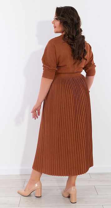 Комфортное платье плиссе из эко замши (52) Киев - изображение 4