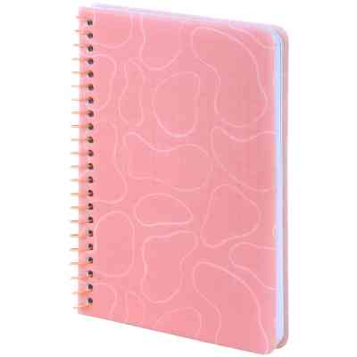 Блокнот Axent на спирали B6 80 листов, клетка, пластиковая обложка, розовый (8463-2-A) Винница