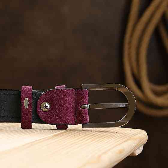 Чудовий замшевий жіночий ремінь Vintage 20801 Фіолетовий Київ