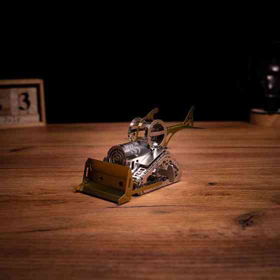 Колекційна модель-конструктор Metal Time Graceful CAT Бульдозер механічний двоколірний (MT073) Харків