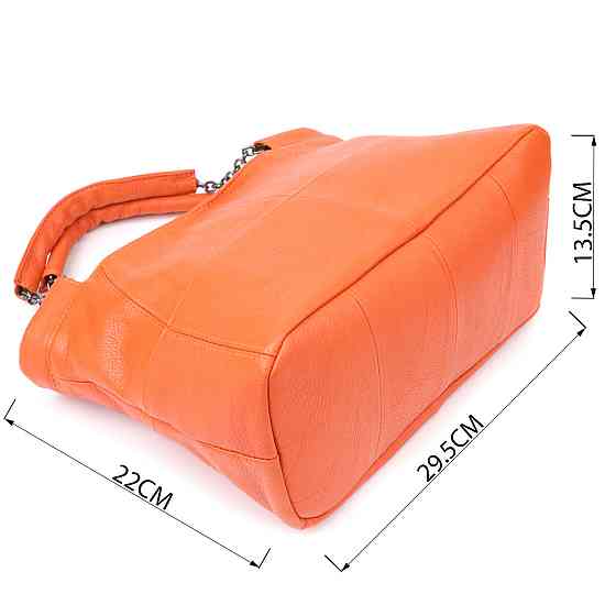Яскрава сумка для жінок з натуральної шкіри Vintage 22990 Помаранчевий Київ