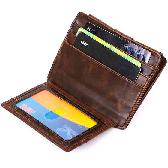 Кожаный мужской кошелек Vintage 20485 Коричневый Киев