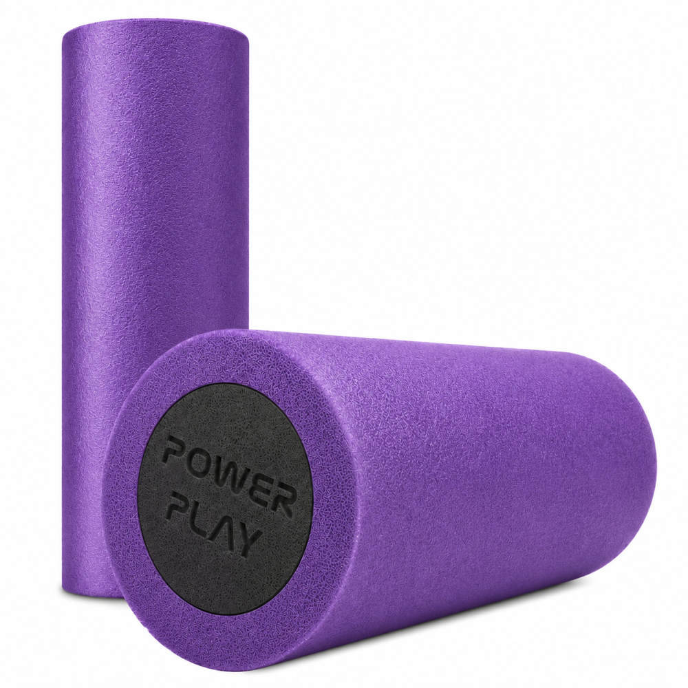 Масажний ролик (роллер) гладкий PowerPlay 4021 Fitness Roller Чорно-фіолетовий (30x15см.) Кам'янське - фото 14