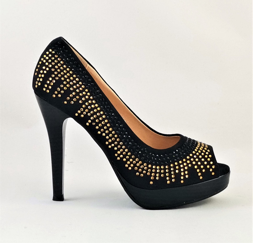 Жіночі Чорні Туфлі на Каблуці Шпильке Замшеві Модельні (розміри: 36,37,38,39,40,41) — 35-7 Дніпро - фото 4