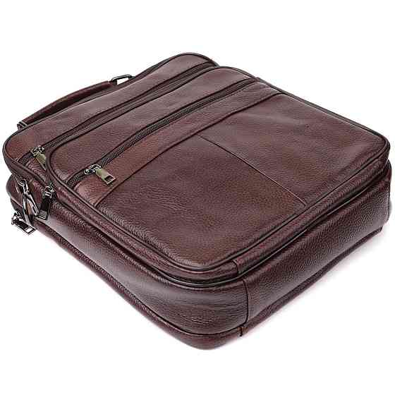 Сумка мужская с ручкой для переноса в руке из натуральной кожи Vintage 23030 Коричневый Киев