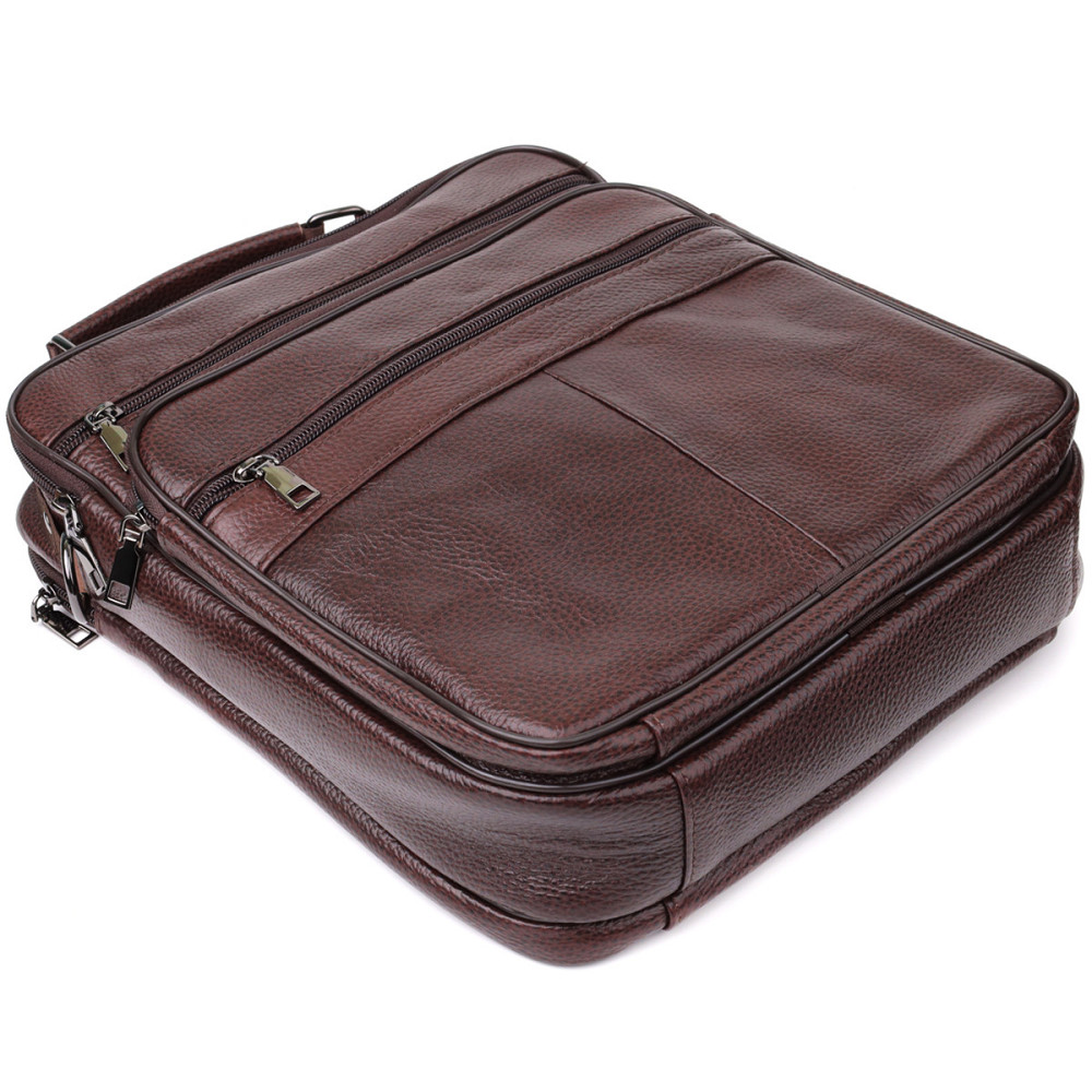 Сумка мужская с ручкой для переноса в руке из натуральной кожи Vintage 23030 Коричневый Киев - изображение 6