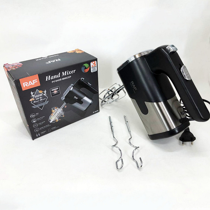 Ручной кухонный миксер для кондитера RAF R-6630 300 Вт, Миксер ручной 7 скоростей RT-66 Львов - изображение 6