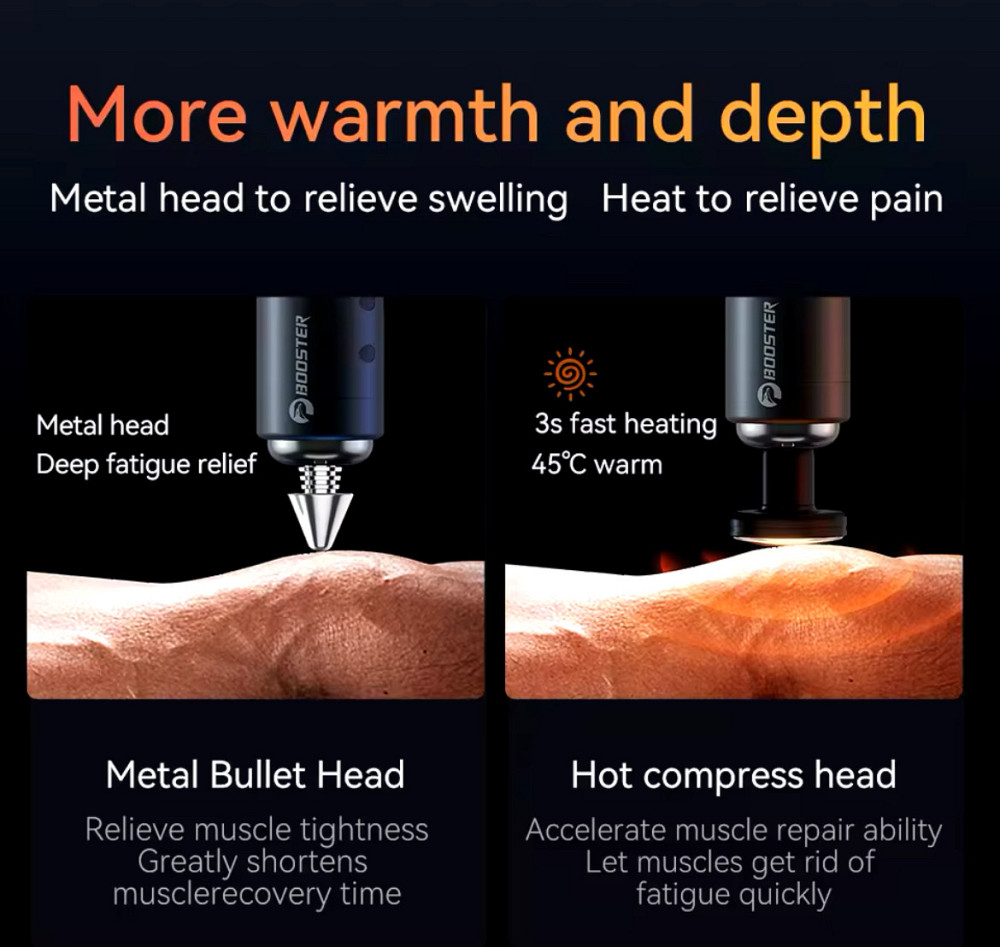 Перкуссионный массажер Booster Lightsaber 4000mah (8 насадок) Винница - изображение 7