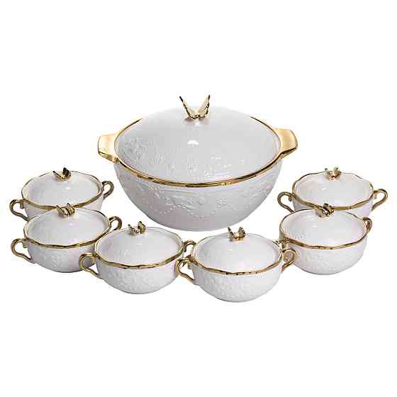 Суповий сервіз на 6 осіб супниця 3 (л) з бульйонницями 300 (мл) тарілки для супу SPW-16 Київ