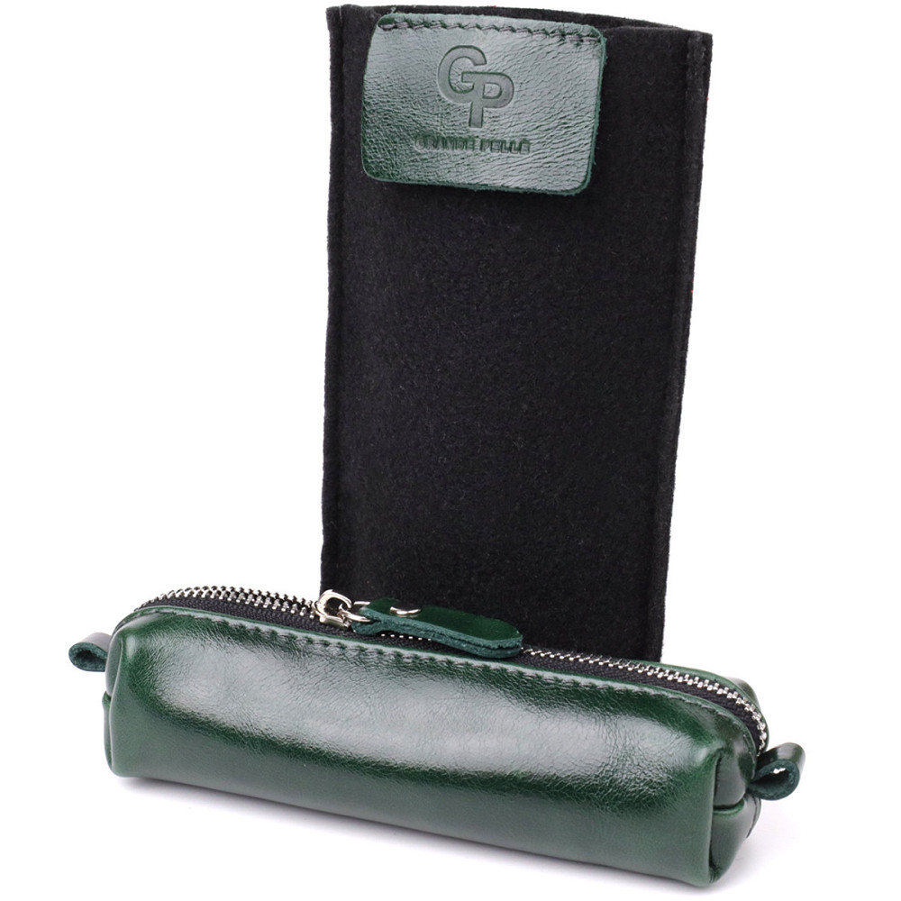 Практична ключниця з натуральної гладкої шкіри GRANDE PELLE 22943 Зелений Київ - фото 7