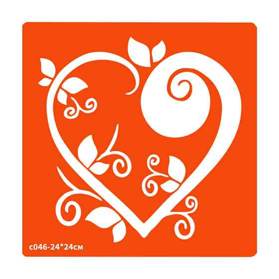 Трафарет для био-тату Сердечко c046-24*24см, размер 24х24см Винница