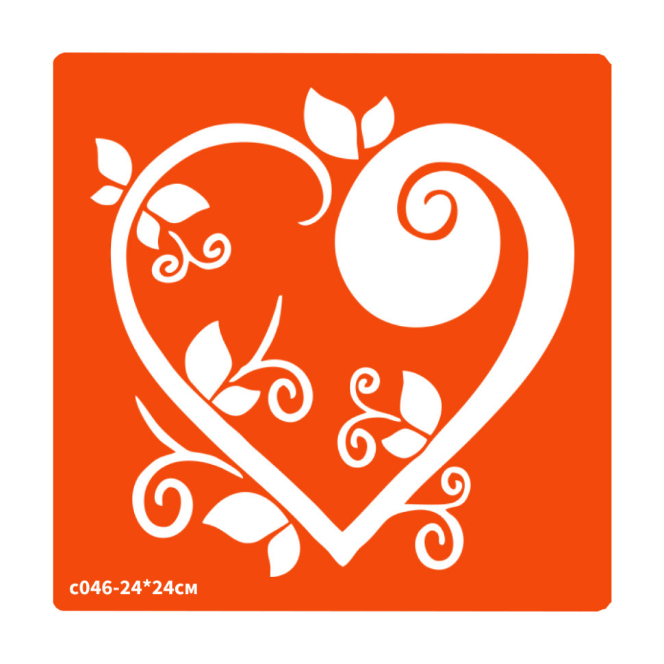 Трафарет для био-тату Сердечко c046-24*24см, размер 24х24см Винница - изображение 1