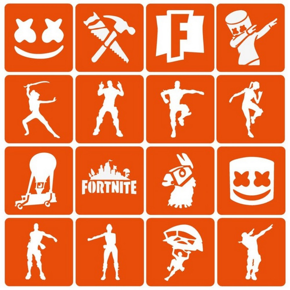 Набор трафаретов для био-тату «Fortnite» Fortnite_simple-16 Винница - изображение 1