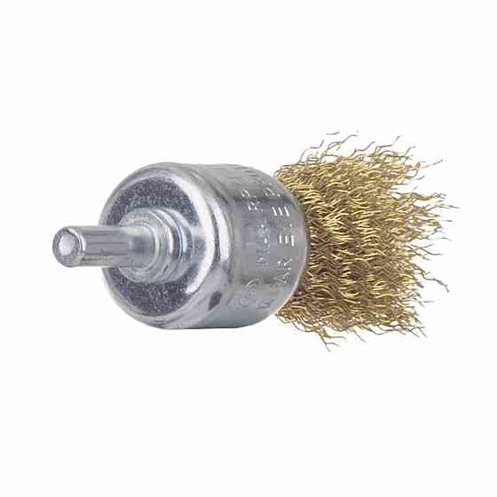 Конічна дротяна щітка Ø25 мм хвостовик Ø6 мм (латунированная) SIGMA (9017021) Рівне