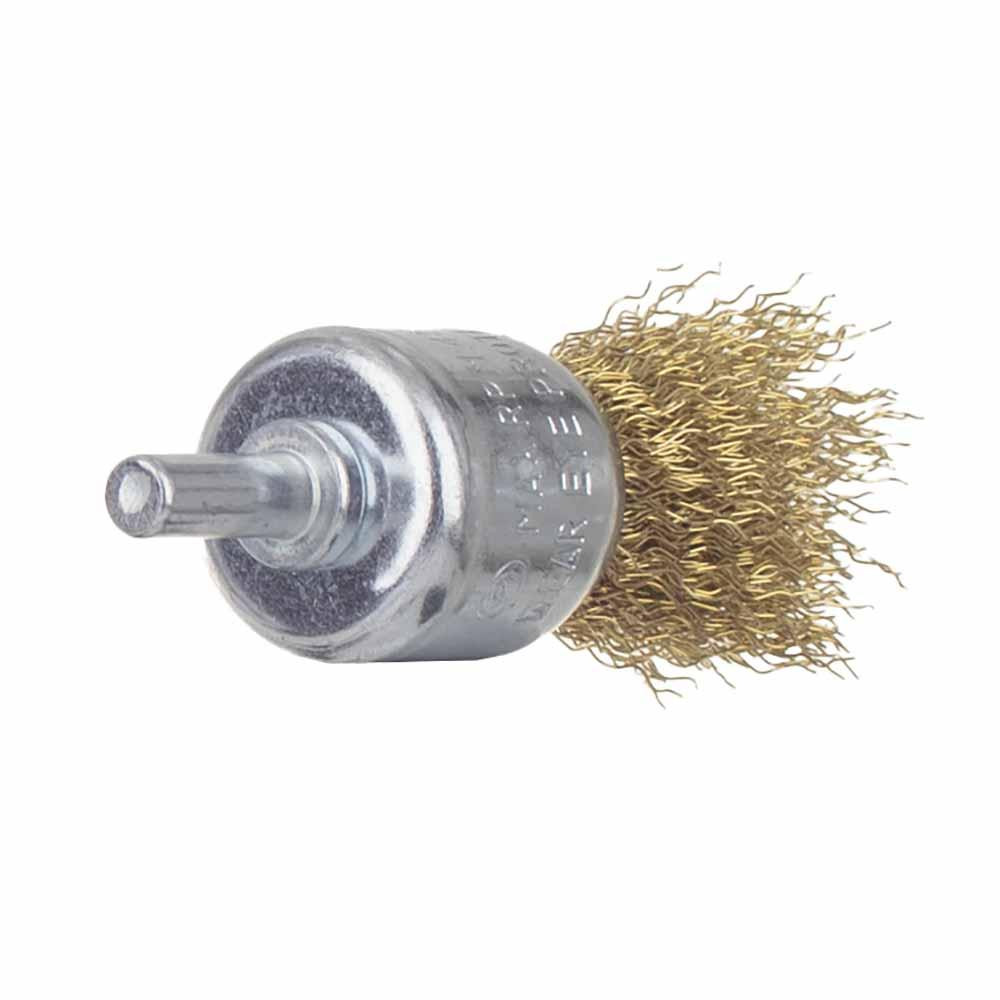 Коническая проволочная щетка Ø25 мм хвостовик Ø6 мм (латунированная) SIGMA (9017021) Ровно - изображение 4