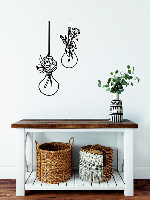 Декоративне настінне Панно «Лампочки», Декор на стіну 90*52 см, Чорний Київ - фото 9