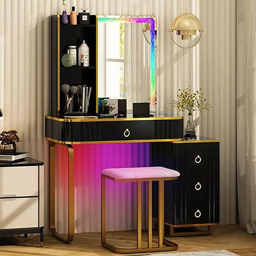 Туалетний столик з пуфом та LED дзеркалом для дому та спальні Vicci Київ - фото 1