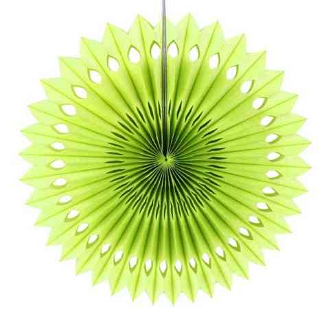 Бумажный веер декоративный 20 см салатовий лимон Киев
