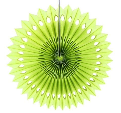 Бумажный веер декоративный 20 см салатовий лимон Киев - изображение 1