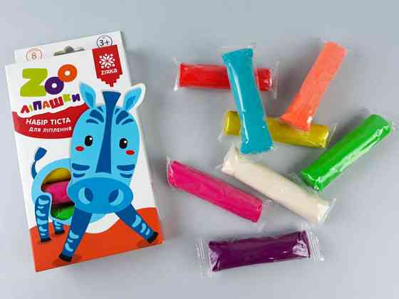 Тісто для ліплення ZOOлипашки "Зебра" ZIRKA 140212 (8 різнокольорових стиків по 35 г) Вінниця