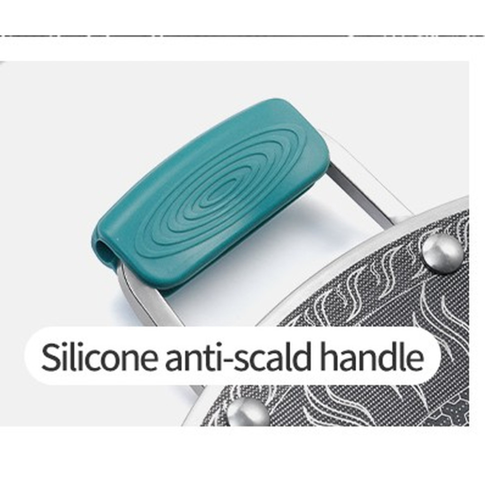 Сковорода з нержавіючої сталі з силіконовими ручками Naturehike CNK2550CF011, 34 х 34 см Київ - фото 2