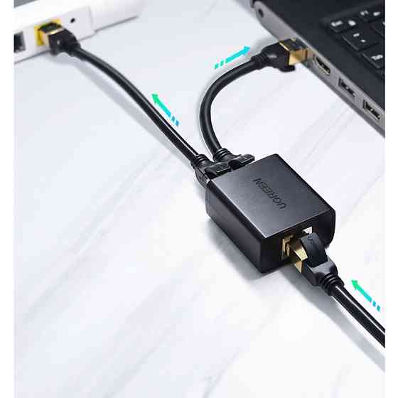Мережеві з'єднувачі RJ45 UGreen 509223 (2шт, Чорний) Миколаїв
