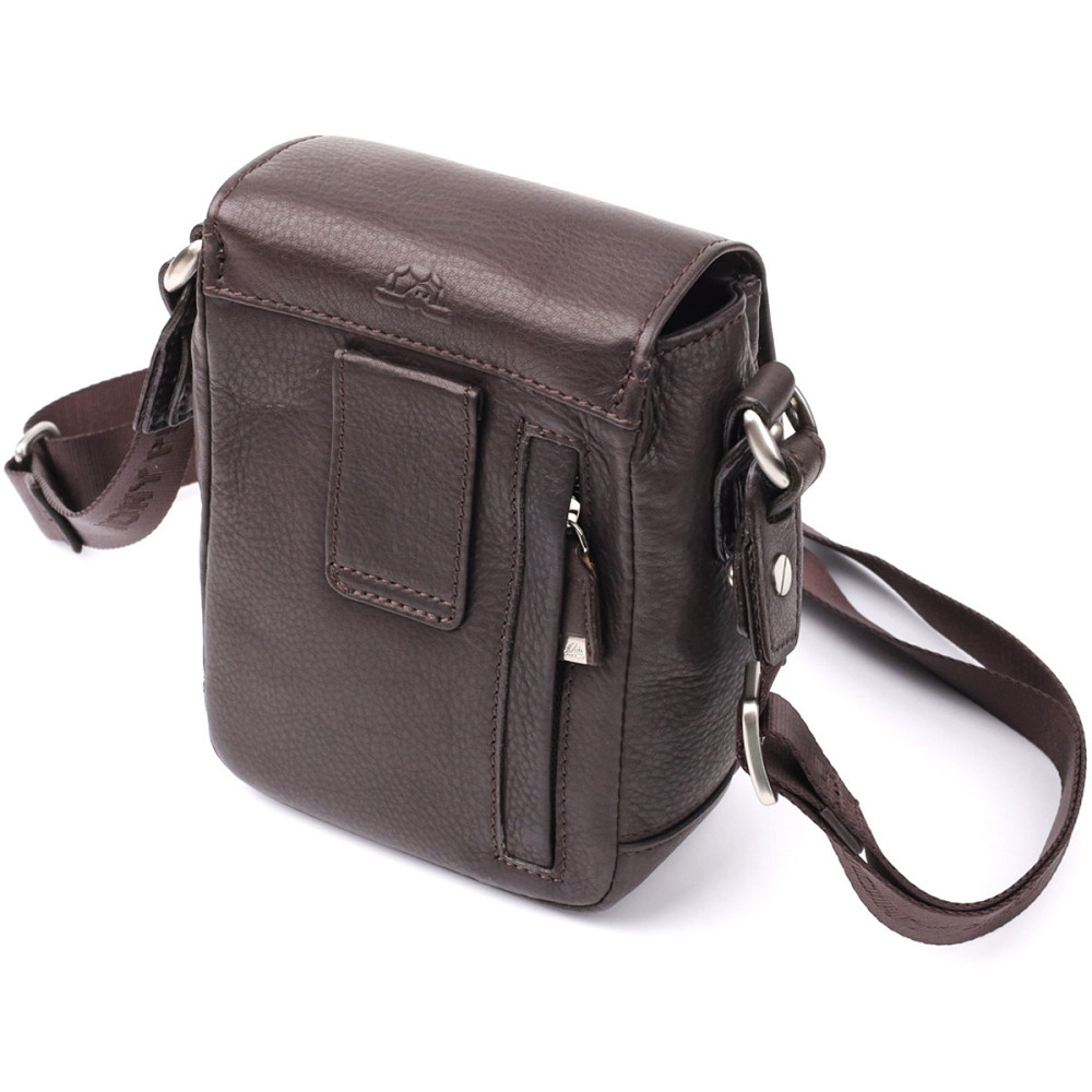 Компактная мужская сумка из мягкой натуральной кожи Tony Perotti 20844_1 (9027-12.5 moro) Коричневый Киев - изображение 2