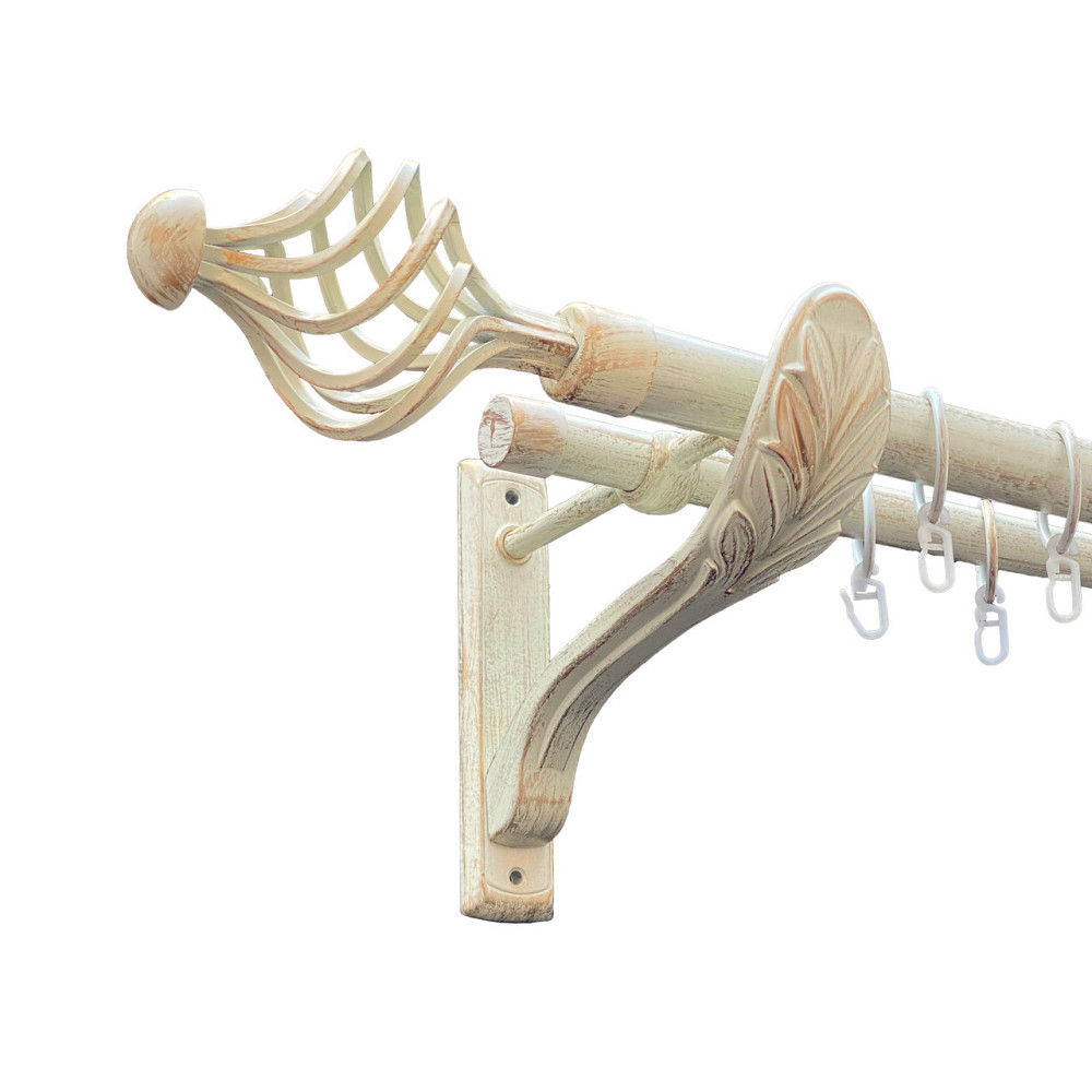 Карниз Orvit Арезо металевий дворядний ретро Біле Золото 25\19 мм 300 см (00-00010561) Львів - фото 1