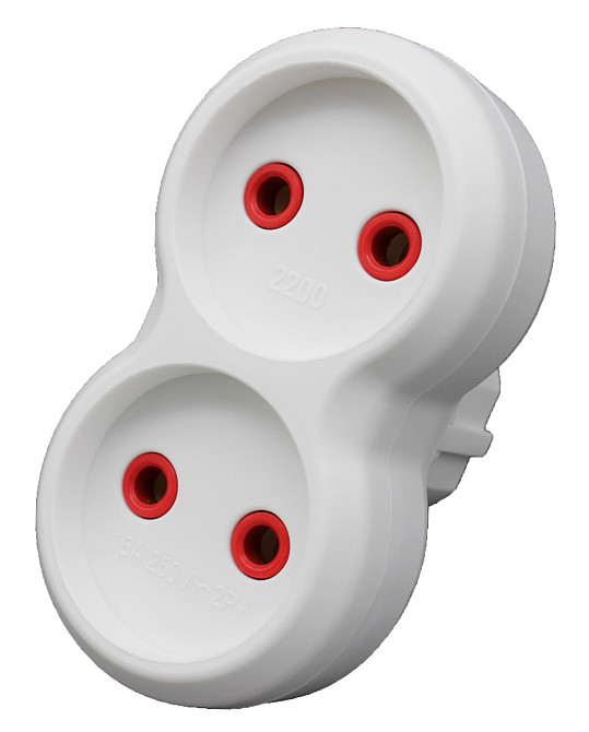 Двойник электрический Neomax 16A  Б/З / NX1013/ БЕЛЫЙ Днепр - изображение 1