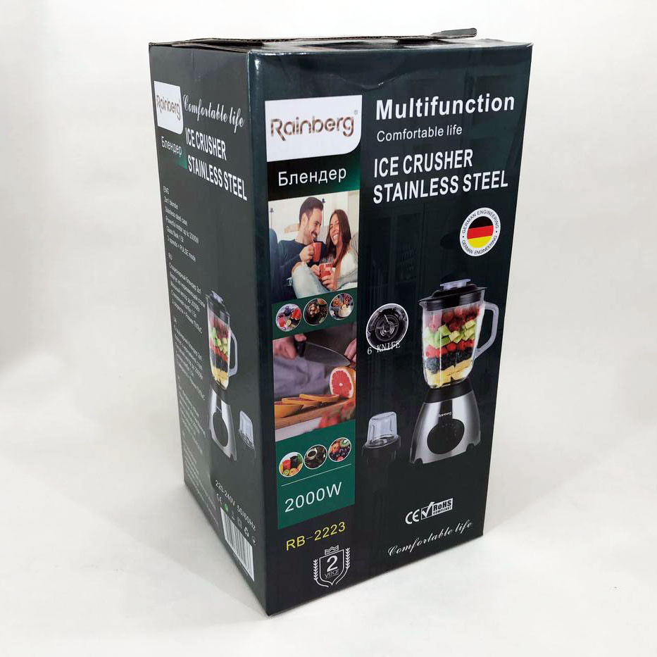 Настольный стационарный блендер Rainberg RB-2223 2000 Вт, Портативный блендер для смузи EF-30 Івано-Франківськ - фото 10