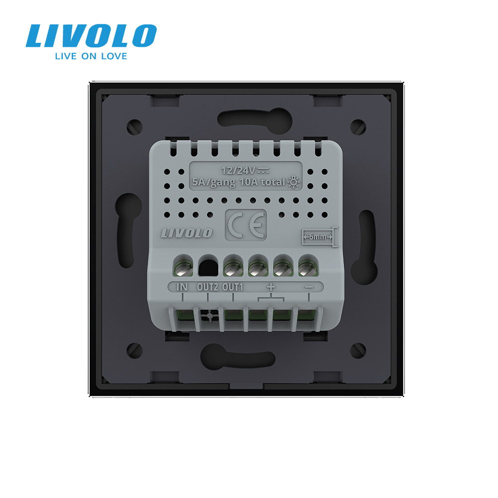 LIVOLO Сенсорна кнопка 1 сенсор 12/24V Livolo чорний скло (VL-C701CH-12) Коломия - фото 10