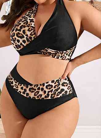 Роздільний купальник великого розміру жіночий леопардовий 3XL Київ