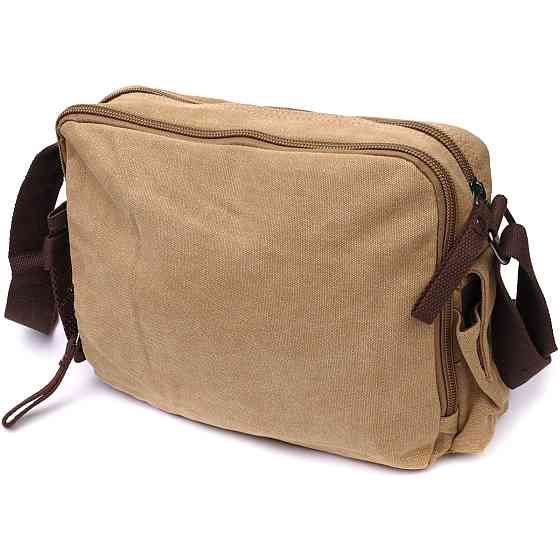Функціональна чоловіча сумка месенджер із щільного текстилю Пісочний (Vintage) Київ