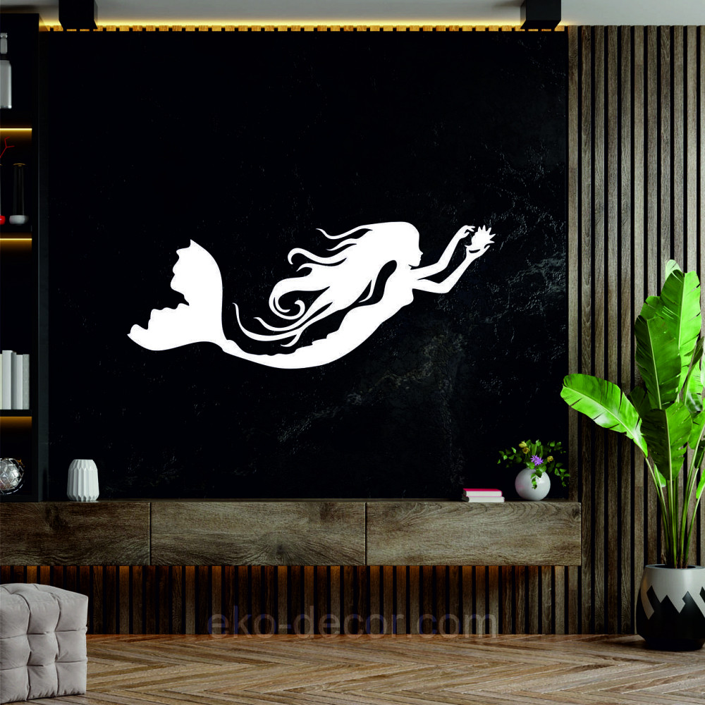 Декоративное настенное 3D Панно «Русалочка» Декор на стену с объемом 50*20 см, Белый Киев - изображение 6