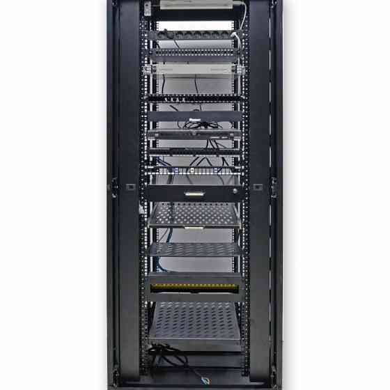 Боковий організатор кабелю з кришкою до шаф CMS MGSE 45U, чорний Київ