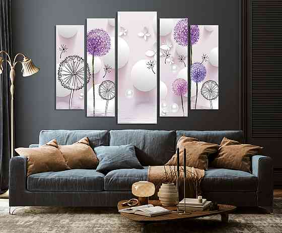 Модульна картина у вітальню/спальню Ніжні квіти    LM014_5 90х132 см Київ