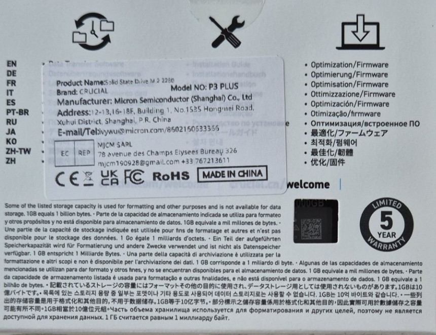 Жёсткий Диск SSD NVME M2 Crucial P3 Plus Киев - изображение 1