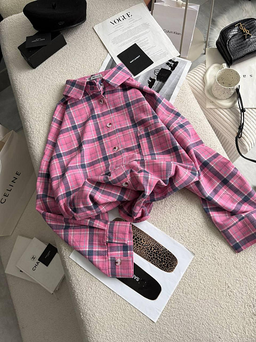 Жіноча трендова картата сорочка батал турецька фланель Одеса - фото 2