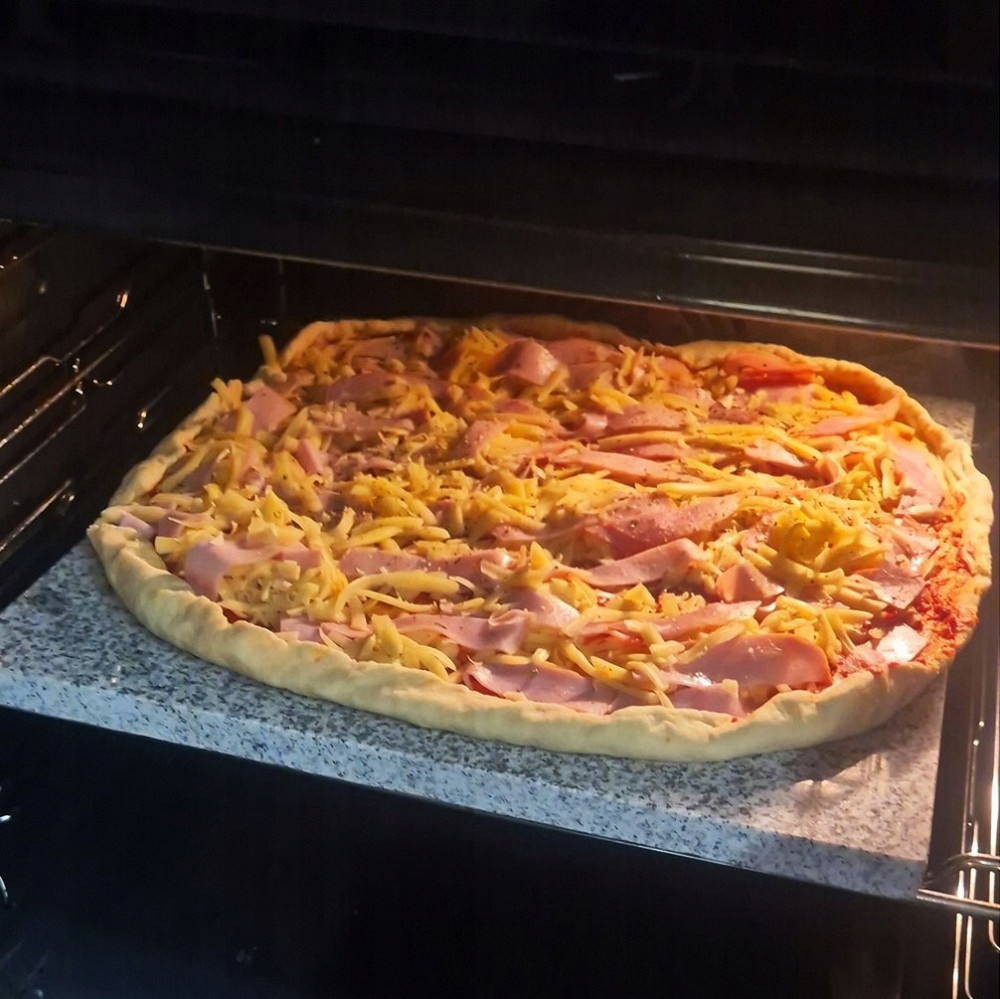 Набір для піци 2в1 гранітний камінь з бамбуковою лопаткою Ruhhy (24264) Нововолинськ - фото 10