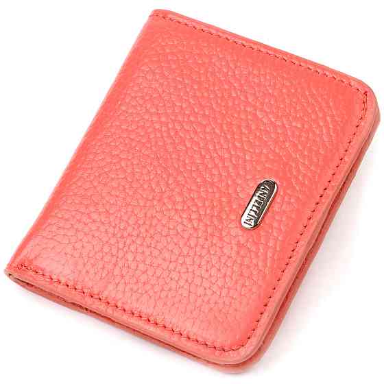 Маленький жіночий гаманець із натуральної шкіри флотар CANPELLINI 21794 Кораловий Київ