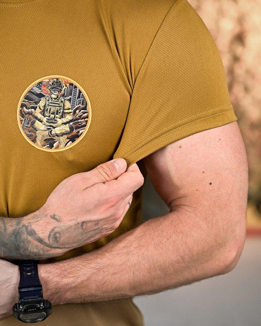 Тактична потовідвідна Футболка Небесна кара кайот ПП7893 Одеса - фото 5