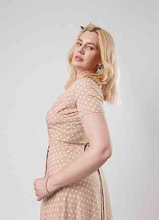 Літнє плаття в підлогу "Кайлі" оптом | Батал 50, Бежевий Київ