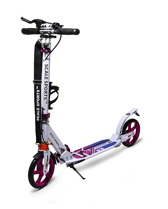 Складаний двоколісний самокат Scale Sports SS-10 з ручним гальмом. 2 амортизатори. Білий Одеса - фото 1