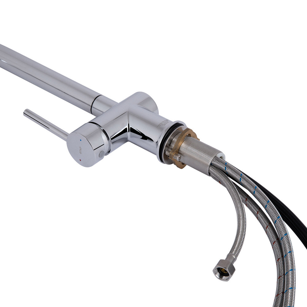 Змішувач для кухні Qtap Rozcesti з висувним виливом з під'єднанням для питної води QTROZ366CRM45938 Chrome Київ - фото 7