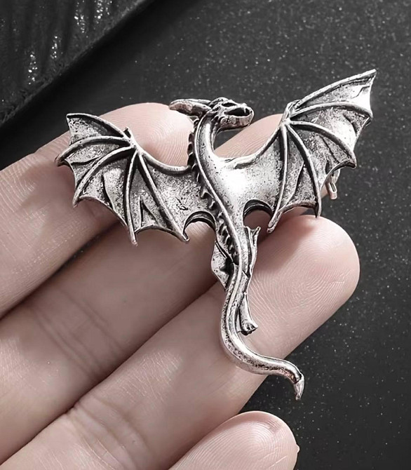 Брошь дракон в винтажном стиле металлическая fantasy брошь Киев - изображение 2