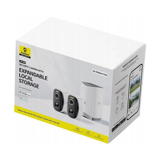 IP-камера відеоспостереження Baseus Security N1 Plus Outdoor Camera 2K 2-Cam Kit White EU Киев - изображение 2