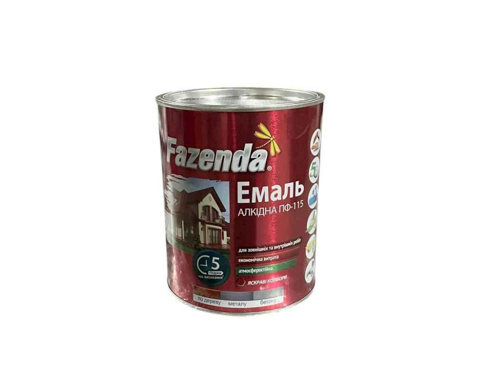 Емаль алкідна ПФ-115 Яскраво-блакитний 2,8кг ТМ FAZENDA Solmir Київ - фото 1
