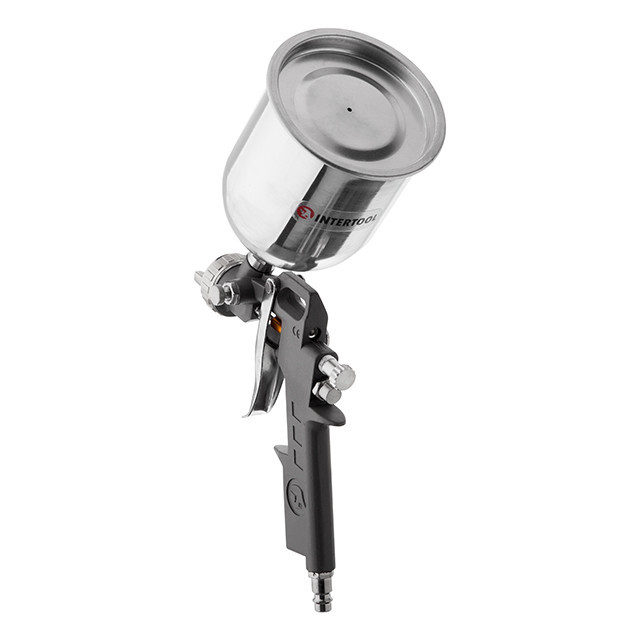 Фарбопульт пневматичний HP, форсунка: 1,5 мм, верхній металевий бачок: 600 мл, 5 бар INTERTOOL PT-0205 Київ - фото 4